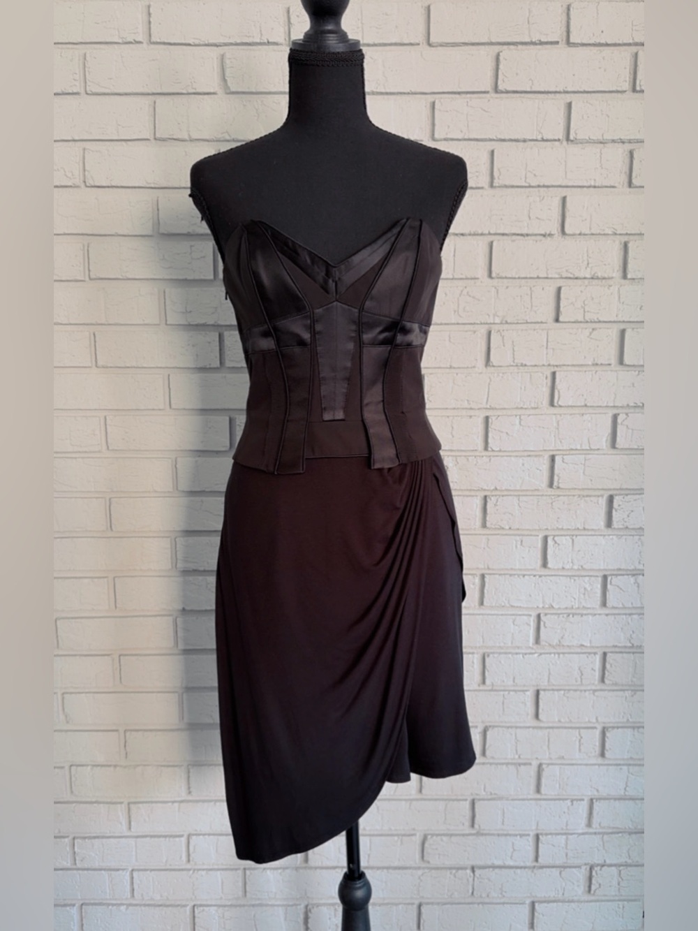 Karen Millen Vintage Mini Dress Corset US6 Women’s Strapless Black